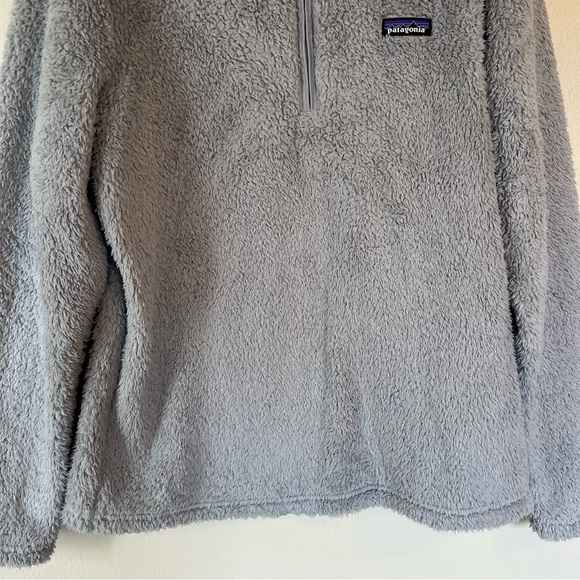 Patagonia Women’s Los Gato Fuzzy Gray 1/4 Zip Pullover Sweater Jacket Size XL - Picture 3 of 8
